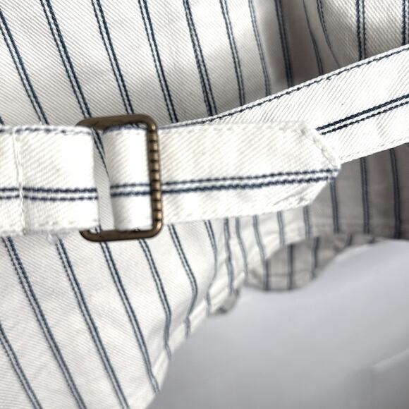 Vintage Ralph Lauren White Jean Vest Navy Pinstriped Nautical Buttons W1763 Sz L - Picture 7 of 7